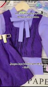 Setelan Anak Perempuan Import - Ungu Rompi Celana Balon