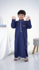Jubah Bordir Anak Laki Laki 9-16 Tahun Kancing Import Jubah Motif Harmain Fathan Series by Assuffah