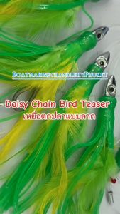 เหยื่อล่อ Daisy Chain Bird Teaser Salwater Fishing Trolling Lures Lead Head Feather with Rigged Hook 7/0 for Marlin Bluefin Tuna Lures Dolphin Durado Wahoo Big Game Saltwater Fishing Mahi Mahi Lures with Bird