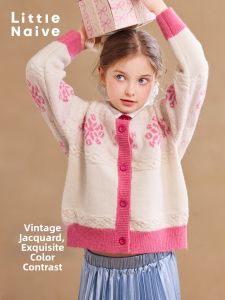 Little Naive | New Skin-friendly Thermal Contrast Color Cardigan
