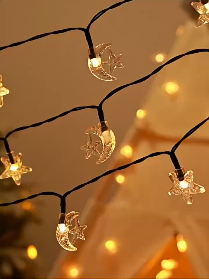 15M 100 LED Moon-hugging-star Lampu Raya Solar Fairy String Lights Outdoor Waterproof Lampu Hiasan Solar Power Lamp