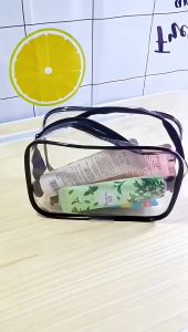 Durable Waterproof PVC Travel Toiletry Bag with Zipper and Handle - Organizer Cosmetic Bag for Travel and Makeup
