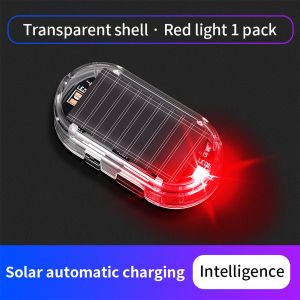 1pc Car Fake Security Light Solar Powered Simulated Dummy Alarm Wireless Warning Anti-Theft Caution Lamp LED Flashing Lights