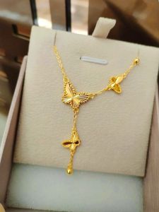 18K Gold Laser Butterfly Necklace for Women Long Exquisite Accessible Luxury Vietnam Placer Gold Artificial Gold Accessible Luxury Fancy