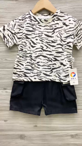 Terno for Kids Boy Zebra Style Black Short Comfy Casual Wear 1-5yrs old E86