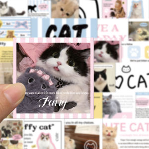 Waterproof Cat Stickers Pack of 60 Decorative Stickers for Tablet Mobiles Korean Style Realistic Cute Cat Decals