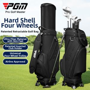 PGM GOLF | Hard Shell Expandable Golf Bag 4-Wheel