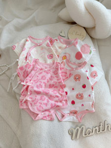 Bodysuit Tey ngắn Tay Cotton Không Xương