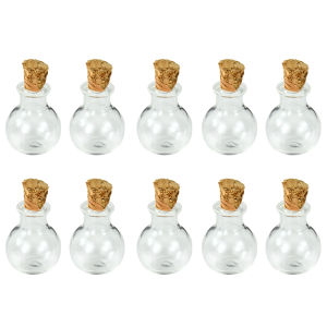 10Pcs Small Glass Bottles Cute Miniature Potion Bottles With Cork Stopper DIY Wishing Drifting Bottles Wedding Party Jars Decor