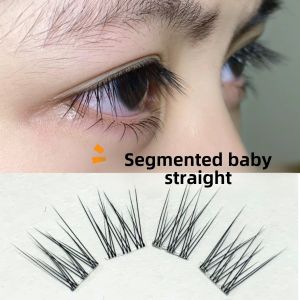 Segmented Baby Straight Fish Tail False Eyelashes Natural Transparent Stem Cartoon Beginner False Eyelashes Easy to Use Dense