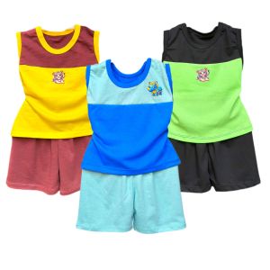 Cotton Kids Muscle Sando Combi Top&Short Terno For Boy 1-2 Years Old