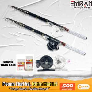 Satu Set Joran Pancing Tegek Kolong Murah Ruas Pendek Emran Orca TJL