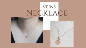 DAVINA Ladies Veins Necklace Rose Gold Color Sterling Silver 925 - Kalung Wanita Perak S925