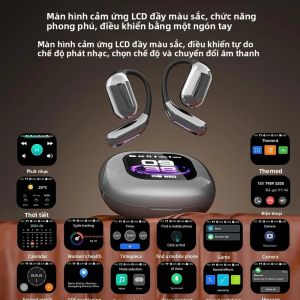 Tai Nghe Không Dây Phiên Dịch Thời Gian Thực UYUXIO Với Màn Hình Cảm Ứng LCD OWS 144 Ngôn Ngữ Tai Nghe Thông Minh AI Dành Cho Công Tác Và Du Lịch