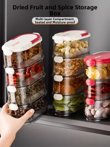 Food Grade Spice Storage Container Multilayered Segmented
