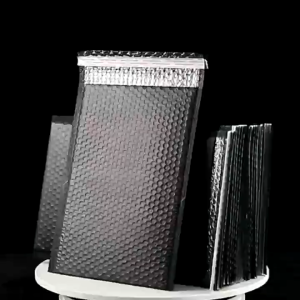 Black Bubble Mailer Pouch With Sticky Seal Plastic Padded Envelope Waterproof Packaging