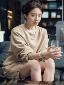 Khaki Color Casual Sportswear Long Sleeve Round Neck Hoodie Shorts Pants Set Comfortable Cotton Material for Women 25-35 Years Old