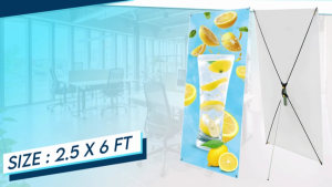 RF Printing - Adjustable Tripod X Stand Banner 2.5x6ft For Promotion & Advertisement