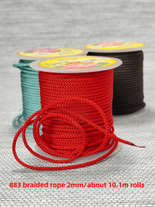 2.0mm Silky Rattail Cord Pendant Rope Necklace Cotton String 883 Encryption Braided Rope DIY Threads for Weaving Necklace Rope Braided Rope Solid