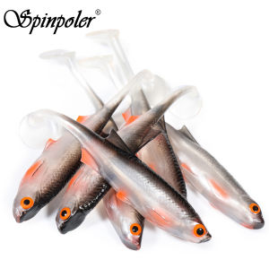 Spinpoler Handmade N.B Shad Soft Fishing Lure Fake Fish T Tail Baitfish For Predator Walleye Trout Perch Freshwater Saltwater