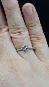 MMR007 : แหวนเงินแท้ 925 ฝังเพชรสวิส (CZ)