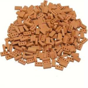 100 PCS Mini Clay Brick Set for Collectible Figurines - Architecture Themed Suitable for Indoor & Outdoor Displays in Various