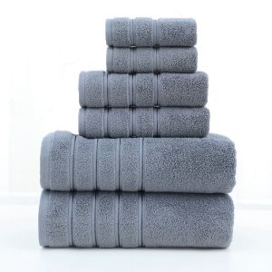 Grey Couple Towel Bundle Bath Collection 100% Cotton Super Absorbent Quick Drying Face/Hand/Bath Towels 600GSM For Drop Shipping
