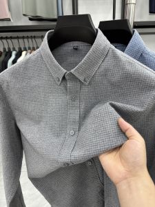 Áo Sơ Mi Nam Tay Dài Dày Cotton Nguyên Chất Ấm Áp Thời Trang Mặc Trong Và Ngoài Cổ Điển Kẻ Caro Mùa Thu