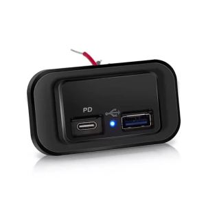 kebidumei | Dual USB Car Charger Socket with LED Light 4.8A 3.1A USB Charger Outlet Power Adapter Panel for 12V 24V Motorcycle Truck ATV