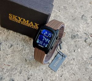 JAM TANGAN SKYMAX 2308 ORIGINAL WATERESIS TALI RUBBER WANITA DIAMETER 40 mm FREE BATRAI CADANGAN (Andre What 97)