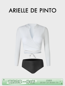 Arielle De Pinto 2025 New Hot Sale Womens Swimsuit High Waist Long Sleeve V-Neck Bikini Sport Yoga Fitness Fan Supplies
