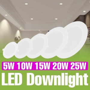 LED Ceiling Lamp Recessed Round Downlight AC220V Spotlight No Flicker Cold White 5W 10W 15W 20W 25W For Home Living Room Kitchen