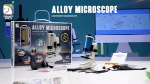 Kính Hiển Vi Bỏ Túi Cầm Tay SCIENCE HORSE 250x Phiên Bản Hợp Kim Có Giá Đỡ Gấp Bằng Kim Loại Chống Sốc Đồ Chơi Sinh Học Giáo Dục