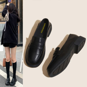 Genuine Leather Slip-On Loafers Womens Shoes Spring Autumn New Style Breathable Little Leather Flat Bottom Bean Bean Shoes