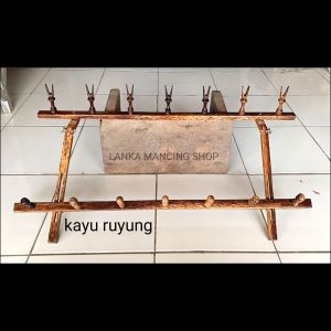 Pion/kanco joran timbang full set +dudukan golong kayu Ruyung istimewa