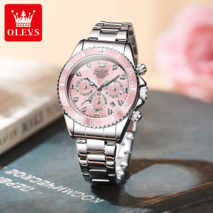 OLEVS 5632 Quartz Fashion Women Watch Gift Stainless Steel Watchband Round-dial Wristwatch Calendar Luminous