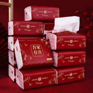 Wedding Celebration Red Napkins Boxed Bulk Purchase Ideal for Engagement Parties Home Use Festive Atmosphere Enhancer