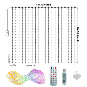 Wifi Smart LED Curtain Light RGB Dimmable DIY Pattern Music Ambient Lighting For Home Holiday Party Christmas Decoration