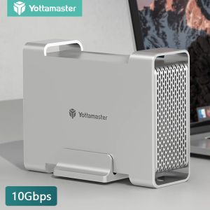 Yottamaster Apple Style USB3.1 Gen2 10Gbps Type C RAID SSD Enclosure 2.5 3.5 inch SATA Diskstation HDD External Case Hard Drive Storage Box Housing Chest for NAS Support RAID 0 1 SPAN 3 RAID Mode