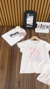 [Bộ thun BG cộc tay phối 01 311] Bộ quần áo bé gái Bigfox Miss Meow phối chân váy mặc mùa hè vải cotton mềm cho trẻ em 3-11 tuổi 35kg