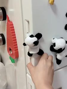 4 Cái Nam Châm Dán Tủ Lạnh Hình Gấu Trúc Mềm Mại Dễ Thương Bằng Vải Hình Bầu Dục Bảng Trắng & Trang Trí Tủ Lạnh Phụ Kiện Quà Tặng & Sắp Xếp Lý Tưởng Dành Cho Lứa Tuổi Từ 6 Trở Lên