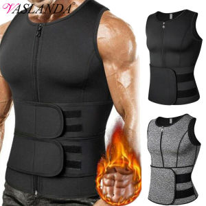 Men Body Shaper Waist Trainer Neoprene Sauna Suit Sweat Vest Weight Loss Shirt Fat Burner Workout Tank Tops with Double Zipper