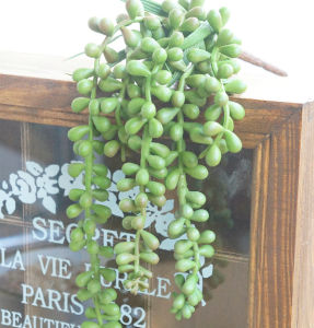 Green Artificial Succulent Plant Wall Hanging Pot for Living Room Home Decoration Fake Flower Potted Plant Wall Art Decor