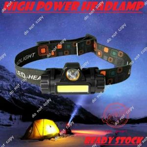 HEADLAMP Senter Kepala Lampu LED USB Headlight Recharger Hight Power Terang Jarak Jauh