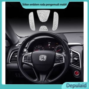 Stiker Dekorasi/Emblem Logo Pada Stir Mobil Steering Wheel Sticker Berlian Imitasi Toyota/Honda