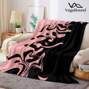 BILIBILI | Pink Black Swirl Flannel Blanket Warm Soft Halloween Christmas Decorative Couch Warm Cozy All-Season Gift