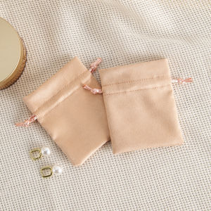 5Pcs Soft Flannel Suede Drawstring Jewelry Pouches Multipurpose Bags for Earrings Bracelets Pendants & Tiny Jewelry Packing