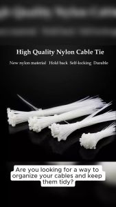 Nylon Plastic Zip Trim Wrap Cable Loop Ties Wire Self-Locking White