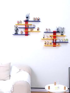Kệ Gắn Tường Hình Bậc Thang Đa Năng Hiện Đại Giá Treo Tường Trưng Bày Mô Hình Popmart Lưu Trữ Đồ Dùng Đồ Decor