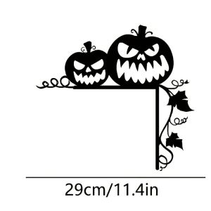 CIFbuy | CIFBUY Iron Wall Art Spooky Pumpkin Silhouette Ornament No Drilling Door Frame Decor For Home Living Room Porch Indoor Outdoor